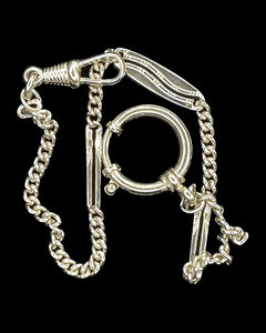 1920's Fancy Keyhole Stamped Chrome Curb Chain Collar