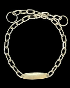 1940's Chrome Dog ID Choke Chain : Large