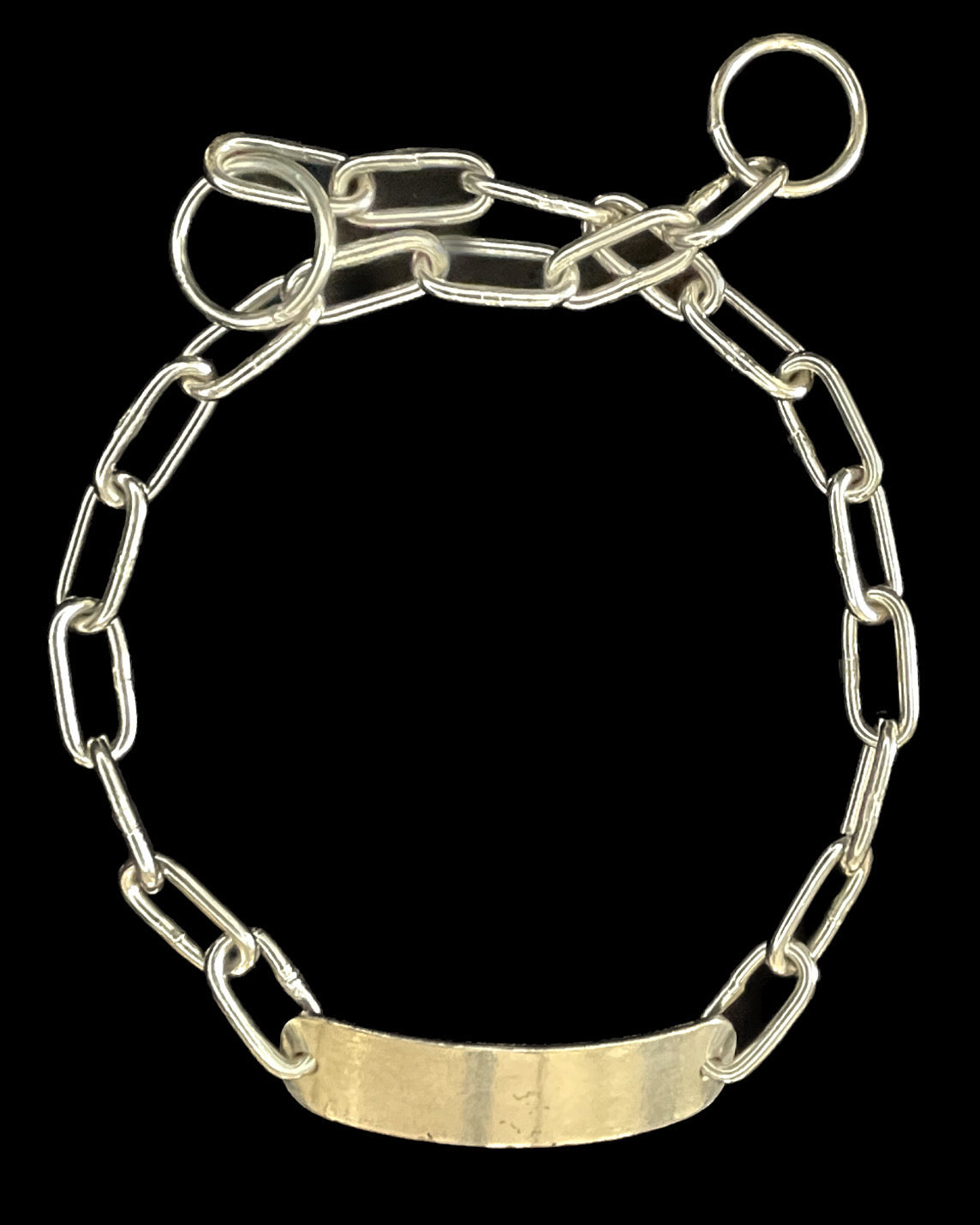 1940's Chrome Dog ID Choke Chain : Large