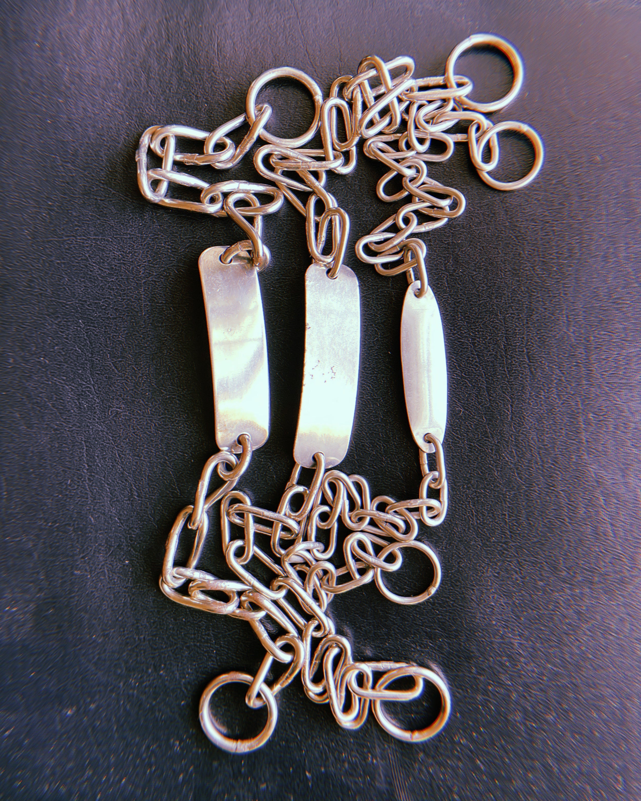 1940's Chrome Dog ID Choke Chain : Small