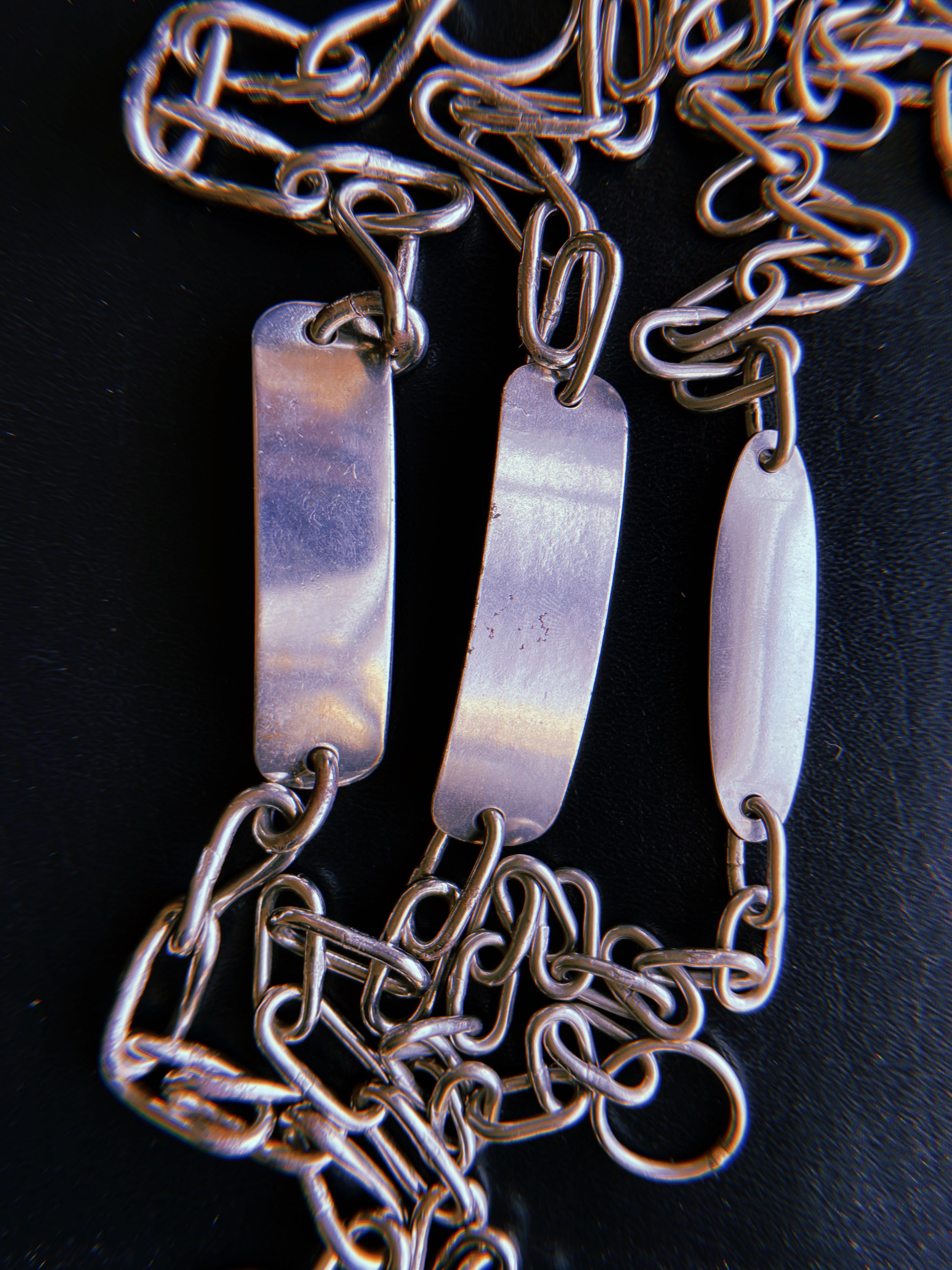 1940's Chrome Dog ID Choke Chain : Large