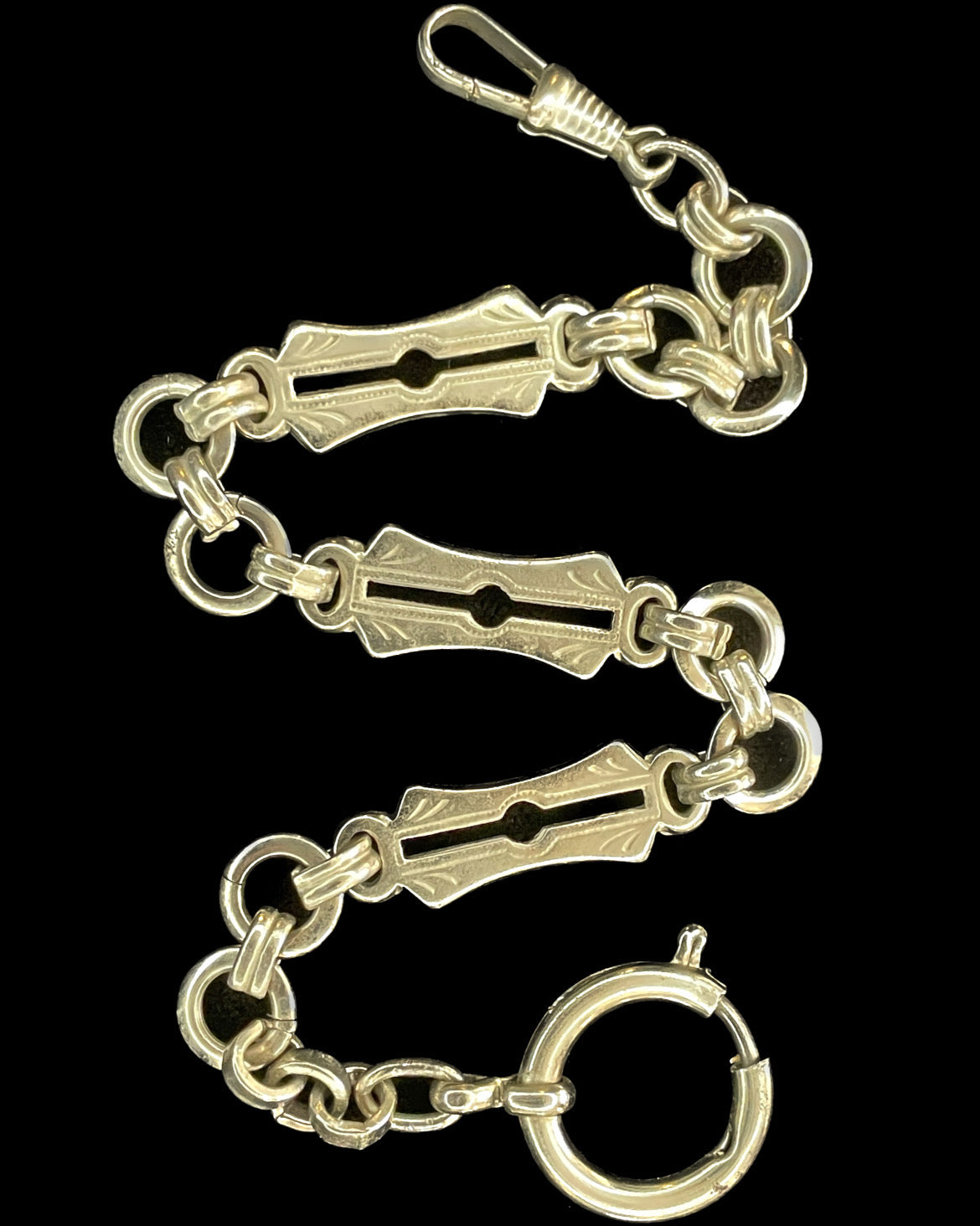 1920's Stamped Keyhole Fancy Links Chain Collar