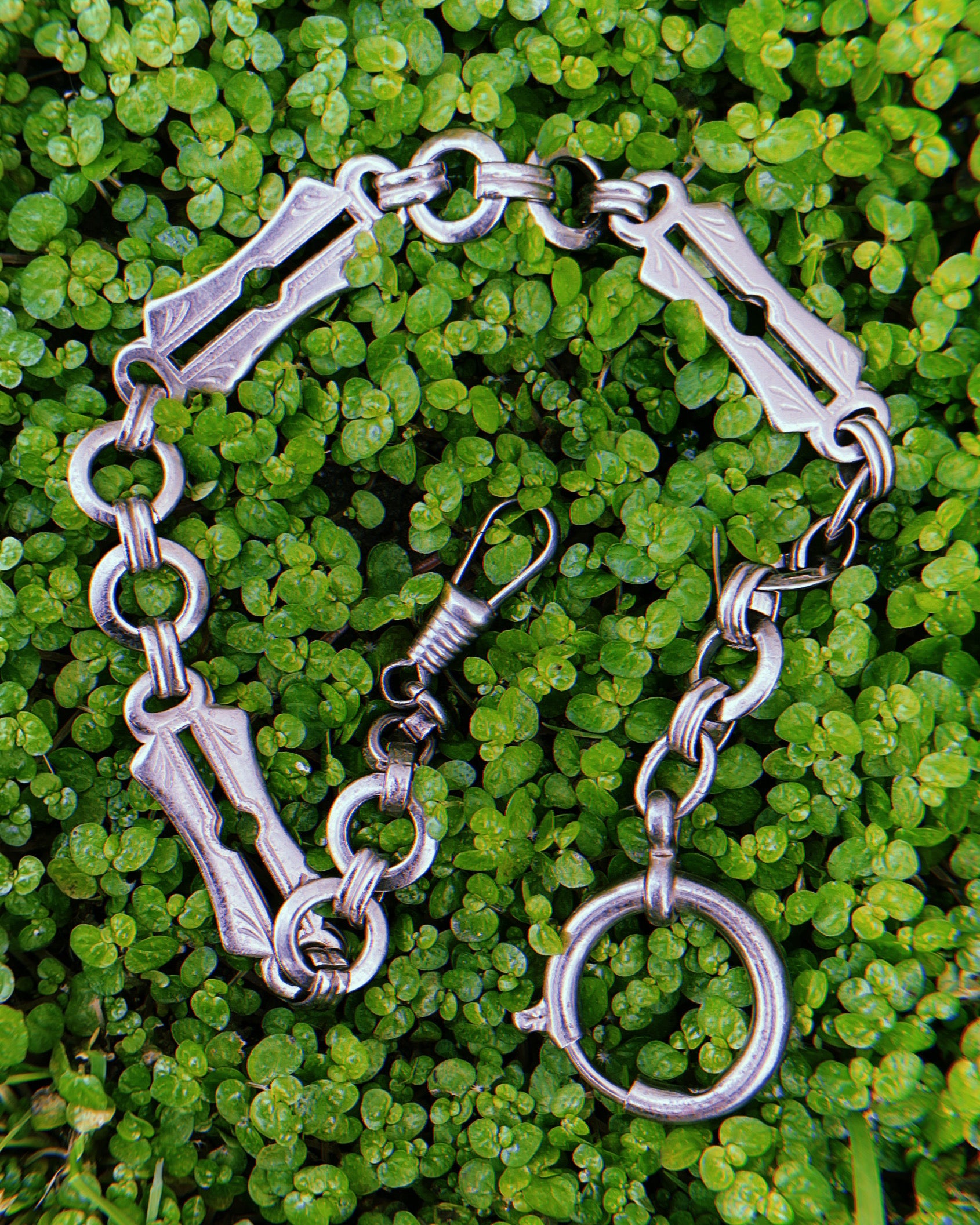 1920's Stamped Keyhole Fancy Links Chain Collar