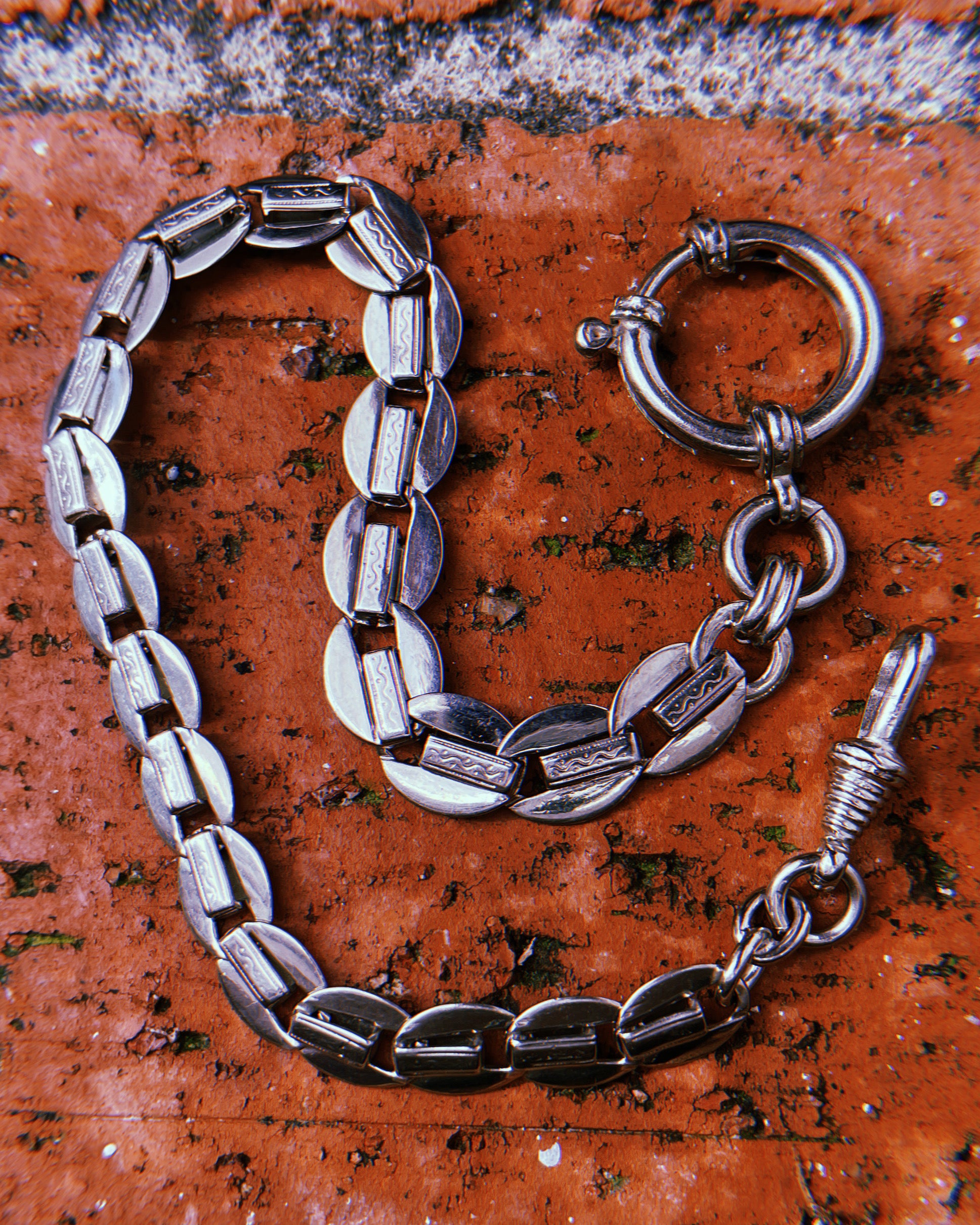 1920's Stamped Intricate Lightweight Link Chain Collar