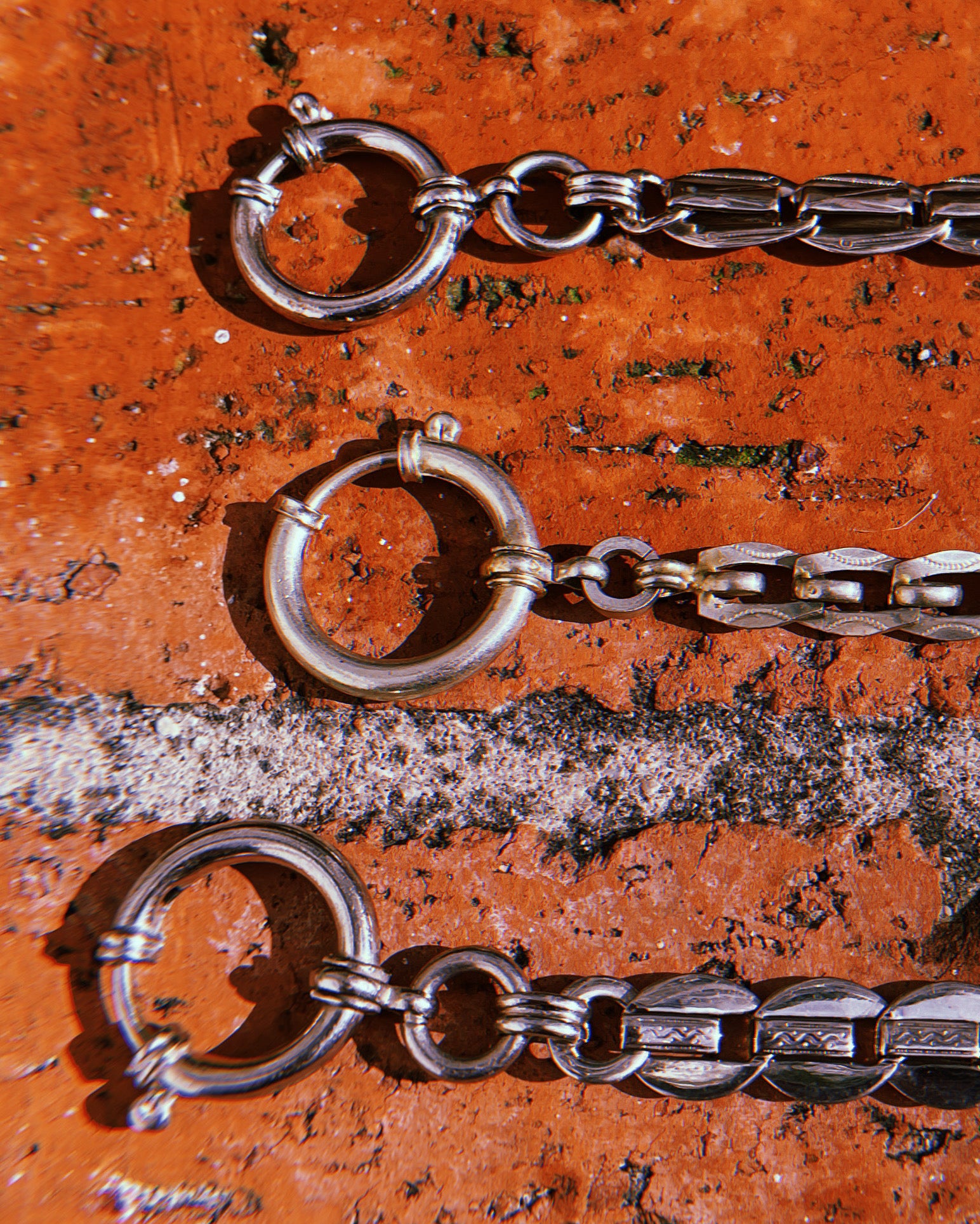 1920's Stamped Intricate Lightweight Link Chain Collar