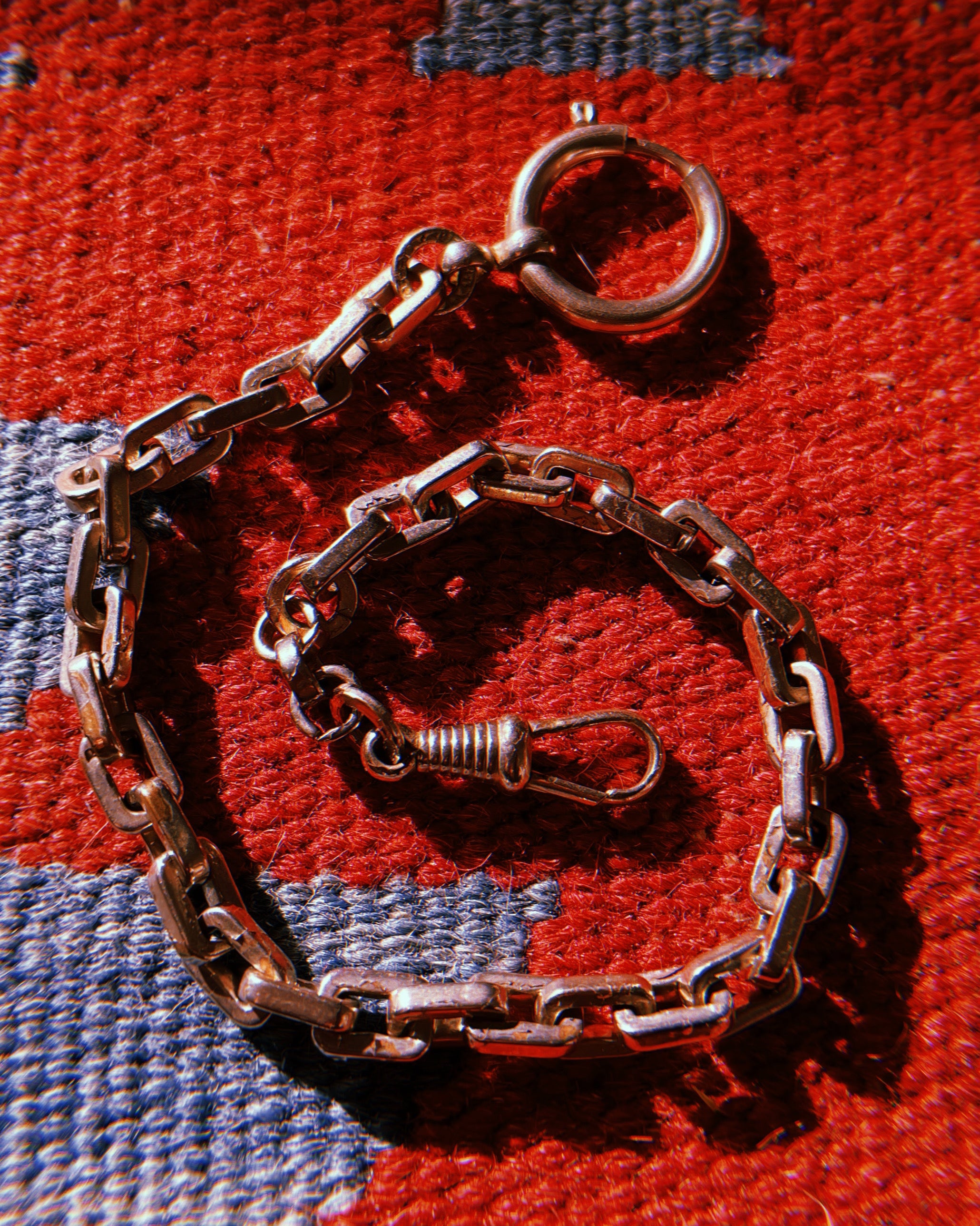 1920's Chrome Chubby Bolt Link Chain Collar