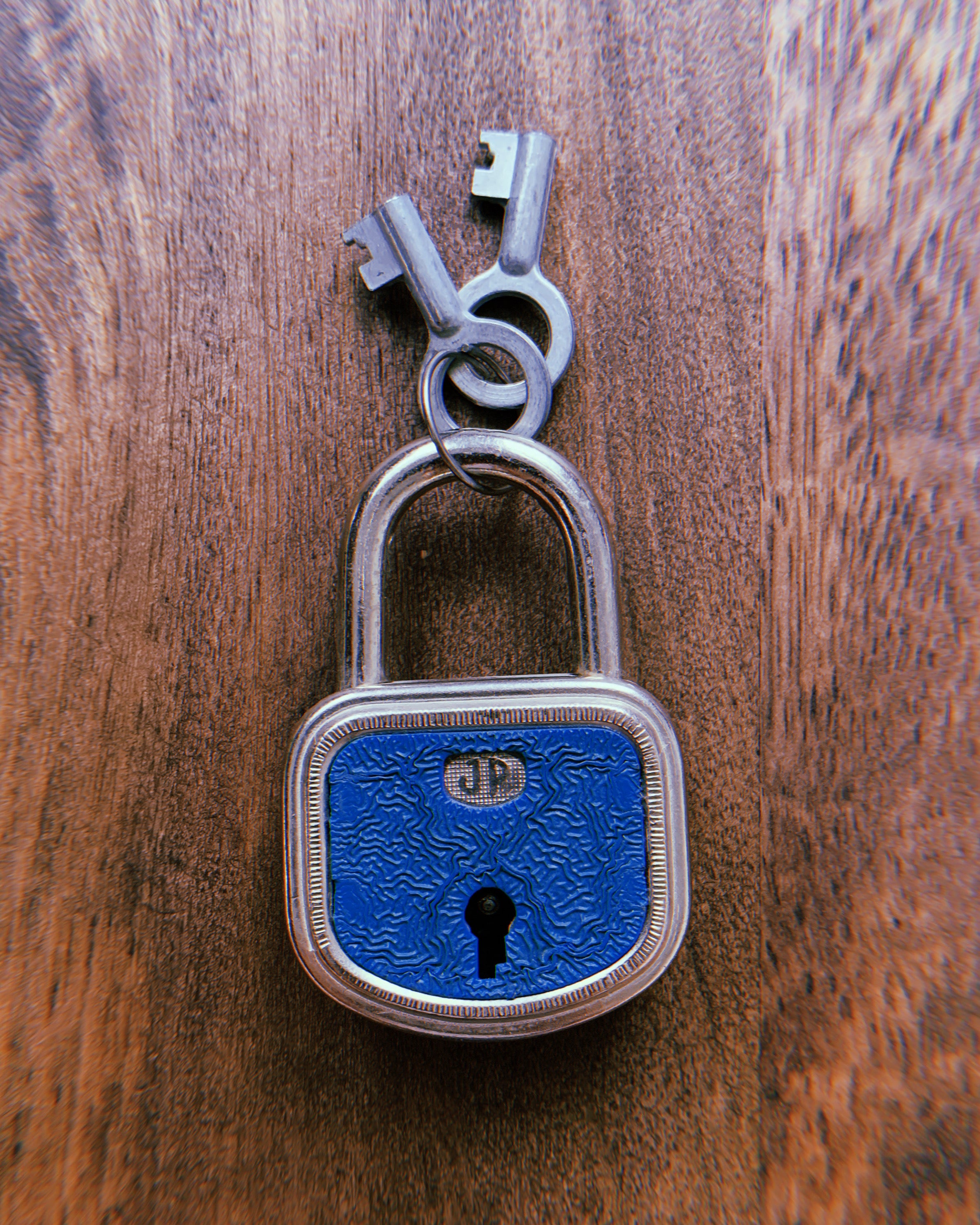 1950's New Old Stock French Blue Padlock