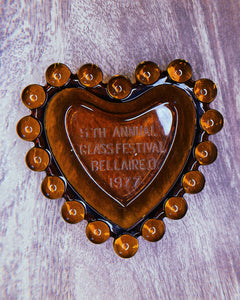 1970's Imperial Glass Festival Heart Shaped Feeding Bowl Set