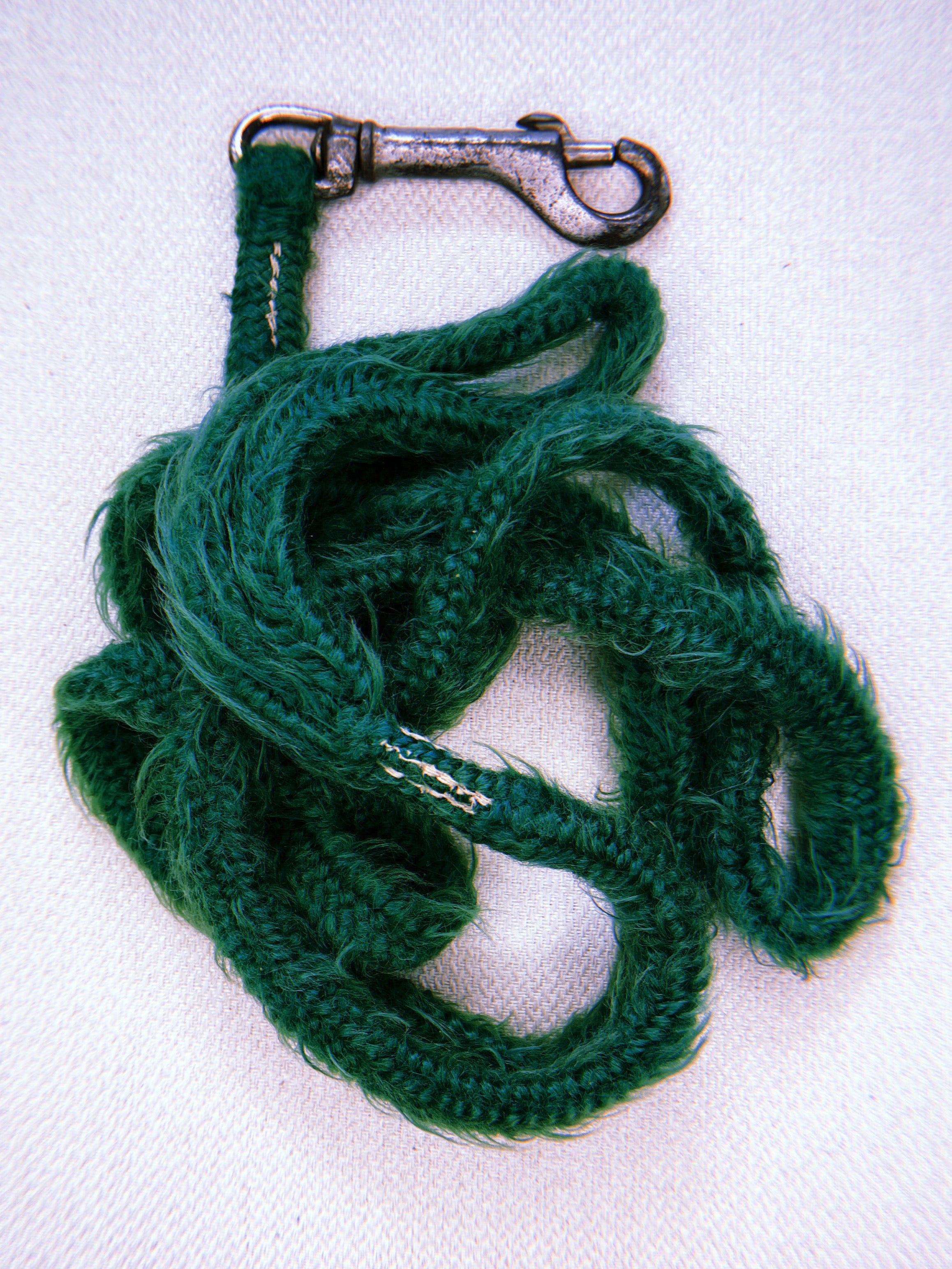 1940's Rare Fuzzy Grass Green Pet Leash