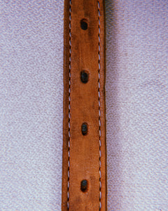 1970's Hand-Tooled Floral Leather Dog Collar in Natural