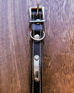 1960's Dead Stock Plain Leather Domed Stud Pet Collar