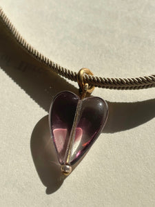 Big Purple Heart in Taupe French Cord Soutache